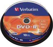 rhat lemez DVD-R Verbatim hengeres 10 db-os 4,7 GB 16x